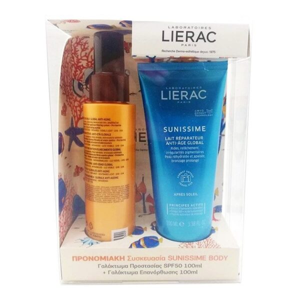 Lierac Promo Sunissime Lait Protecteur Energisant Anti-Age Global SPF50 100ml & Lait Réparateur Anti-âge Global 100ml