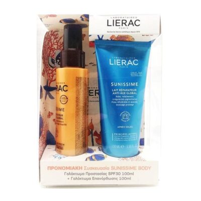 Lierac Promo Sunissime Lait Protecteur Energisant Anti-Age Global SPF30 100ml & Lait Réparateur Anti-âge Global 100ml