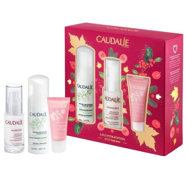 Caudalie S.O.S Hydration Promo Vinosource Serum Ενυδάτωσης 30ml & Δώρο Instant Foaming Cleanser 50ml & Moisturizing Sorbet 15ml