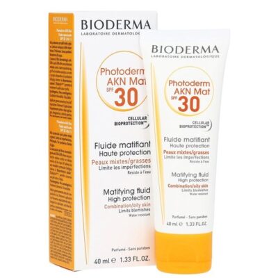 Bioderma Photoderm Akn Mat Fluide Spf30 Αντηλιακή Κρέμα Προσώπου για το Μεικτό Λιπαρό Με Τάση Ακμής Δέρμα 40ml