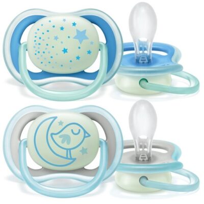 Avent Ultra Air Night Πιπίλα Ελαφριά για να Αναπνέει το Δέρμα του Μωρού Μπλε 6-18m SCF376/21