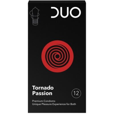Duo Προφυλακτικά Tornado Passion Με Σχήμα Ανεμοστρόβιλου Και Ραβδώσεις 12 τεμάχια