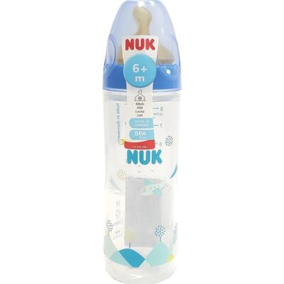 Nuk New Classic Πλαστικό Μπιμπερό με Θηλή Καουτσούκ Μεγέθους 2 (6-18 Μηνών) Medium Οπή 250ml