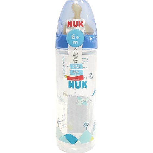 Nuk New Classic Πλαστικό Μπιμπερό με Θηλή Καουτσούκ Μεγέθους 2 (6-18 Μηνών) Medium Οπή 250ml