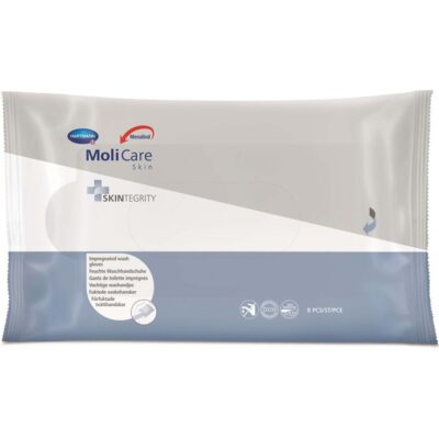 Hartmann Menalind Molicare Skintegrity Impregnated Wash Gloves Προεμποτισμένα Γάντια Καθαρισμού Σώματος σε Κατάκλιση 8 Τεμάχια