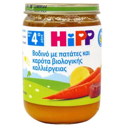 HiPP Γεύμα Βοδινό Με Πατάτες Και Καρότα Βιολογικής Παραγωγής 190gr