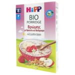 Hipp Bio Porridge Βρεφική Κρέμα Βρώμης με Φράουλα και Βατόμουρο από τον 8ο Μήνα Χωρίς Ζάχαρη 250gr