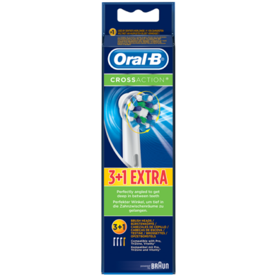 Oral-B Cross Action Ανταλλακτικές Κεφαλές Βουρτσίσματος 3+1 Τεμάχια