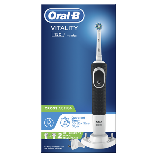 Oral-B Vitality 150 CrossAction Black Επαναφορτιζόμενη Ηλεκτρική Οδοντόβουρτσα 1 τεμάχιο