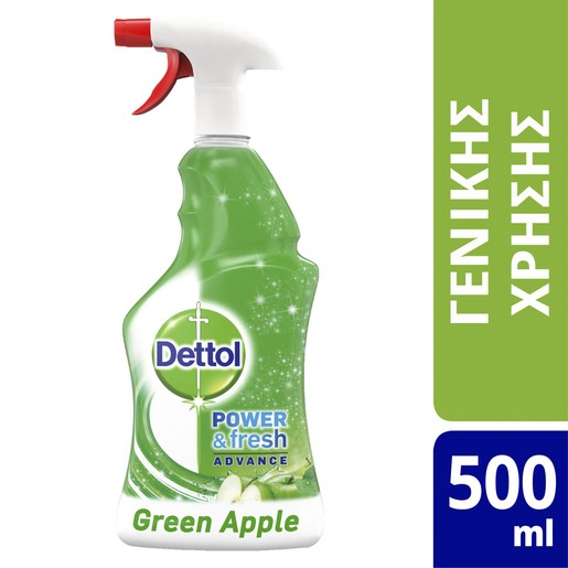 Dettol Power & Fresh Advance Multi Purpose Spray with Refreshing Green Apple 500ml