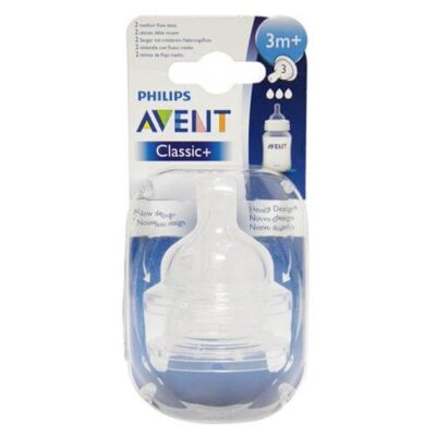 Avent Classic+ Θηλή Σιλικόνης με 3 Οπές 3+ Μηνών 2τμχ