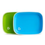 Munchkin Splash Plates Set Πιάτα με Αντιολισθητικό Πάτο Γαλάζιο – Πράσινο 2τμχ