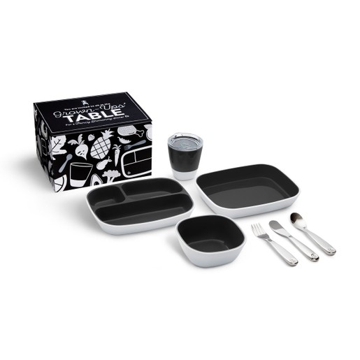 Munchkin Splash Grown-Ups' Table Dining Set Black Παιδικό Σετ Γεύματος Μαύρο