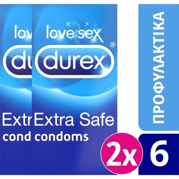 Durex Πακέτο Προσφοράς Extra Safe Πολύ Ανθεκτικά Προφυλακτικά 2 x 6 Τεμάχια σε Ειδική Τιμή