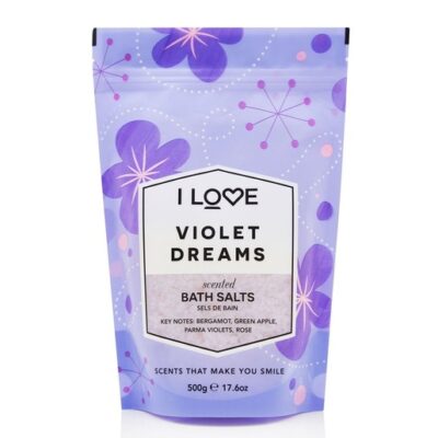 I love... Violet Dreams Scented Bath Salts Άλατα Μπάνιου με Υπέροχο Άρωμα από Εκχυλίσματα Φρούτων 500gr