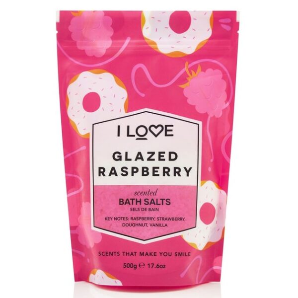 I love... Glazed Raspberry Bath Salts Άλατα Μπάνιου με Υπέροχο Άρωμα από Εκχυλίσματα Φρούτων 500gr