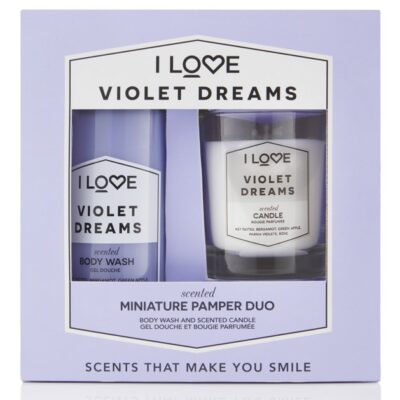I love... Miniature Pamper Duo Violet Dreams Body Wash 100ml & Violet Dreams Scented Candle Parfum 60gr