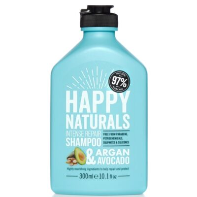 Happy Naturals Intense Repair Shampoo Argan & Avocado Επανορθωτικό Σαμπουάν για Ξηρά & Ταλαιπωρημένα Μαλλιά 300ml