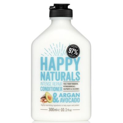 Happy Naturals Intense Repair Conditioner Argan & Avocado Μαλακτική Κρέμα Επανόρθωσης για Ξηρά & Ταλαιπωρημένα Μαλλιά 300ml