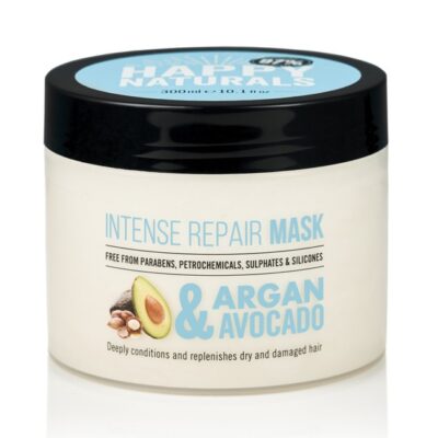 Happy Naturals Intense Repair Mask Argan & Avocado Εντατική Μάσκα Επανόρθωσης για Ξηρά & Ταλαιπωρημένα Μαλλιά 300ml