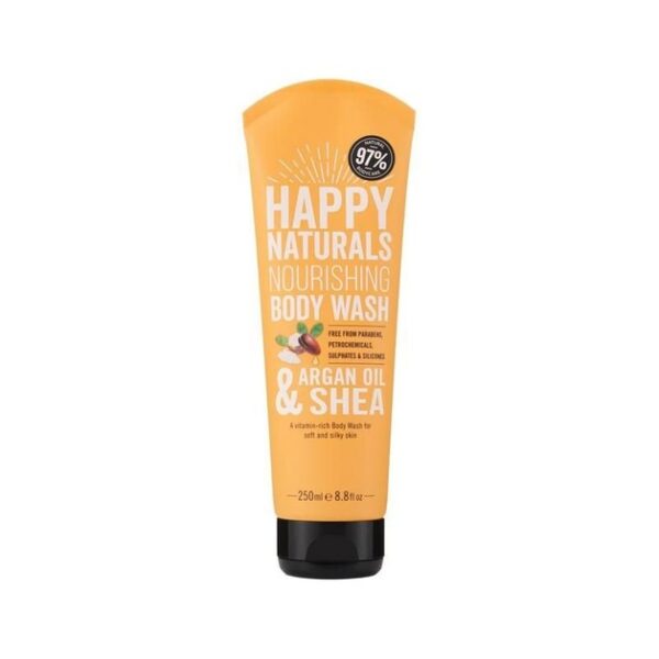 Happy Naturals Argan Oil & Shea Nourising Body Wash Απαλό Αφρόλουτρο για Θρέψη & Ενυδάτωση στην Επιδερμίδα 250ml