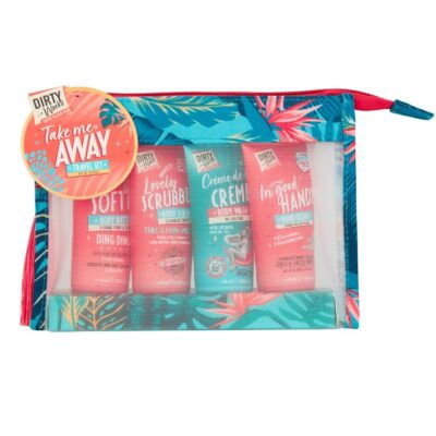 Dirty Works Take Me Away Travel Set Hand Cream 50ml & Body Wash 50ml & Body Scrub 50ml & Body Butter 50ml