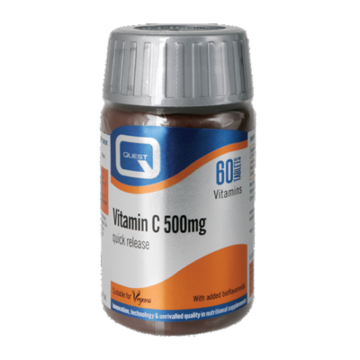 Quest Vitamin C Quick Release With Added Bioflavonoids Παρέχει Βιταμίνη C σε Συνδυασμό με Βιοφλαβονοειδή 500mg 60tabs