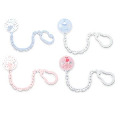 NUK Baby Rose & Blue Αλυσίδα Πιπίλας Για Το Ασφαλές Κρέμασμα Της Πιπίλας