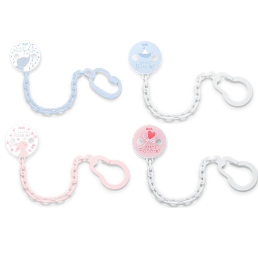 NUK Baby Rose & Blue Αλυσίδα Πιπίλας Για Το Ασφαλές Κρέμασμα Της Πιπίλας