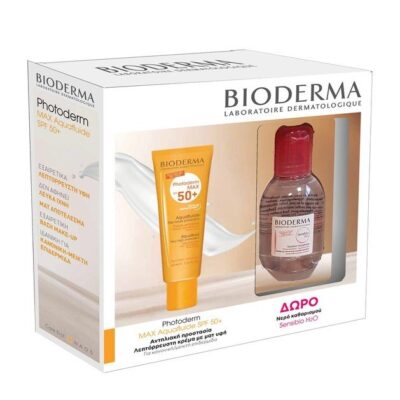 Bioderma Photoderm Max Aquafluide SPF50+ Λεπτόρρευστο Αντηλιακό Προσώπου 40ml & Sensibio H2O 100ml