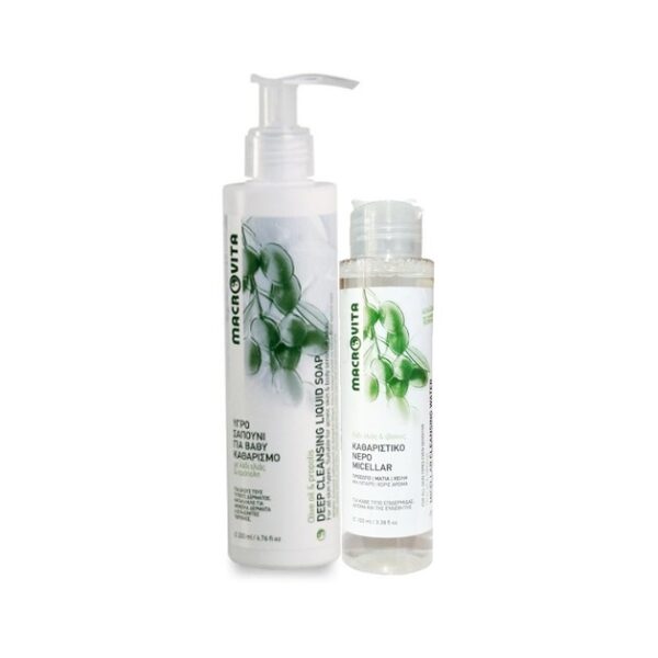 Macrovita Πακέτο Προσφοράς Deep Cleansing Liquid Soap 200ml & Δώρο Micellar Cleansing Water 100ml