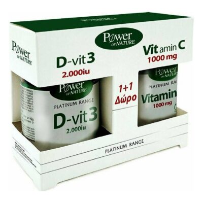 Power of Nature Πακέτο Προσφοράς Platinum Range Vitamin D3 2000iu 60tabs & Δώρο Vitamin C 1000mg 20tabs