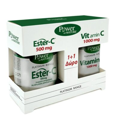 Power of Nature Πακέτο Προσφοράς Platinum Range Ester-C 500mg 50tabs & Δώρο Vitamin C 1000mg 20tabs