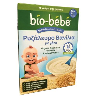 Bio-Bebe Ρυζάλευρο Βανίλια με Γάλα 6m+ Βιολογικής Καλλιέργειας 200gr Έκπτωση -0