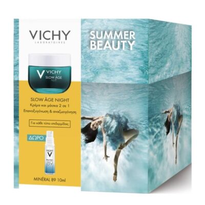 Vichy Πακέτο Προσφοράς Slow Age Night Δροσερή Κρέμα & Μάσκα Νύχτας 50ml & Δώρο Mineral 89 Booster 10ml