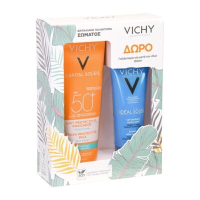 Vichy Πακέτο Προσφοράς Capital Soleil Fresh Protective Milk Face & Body Spf50+