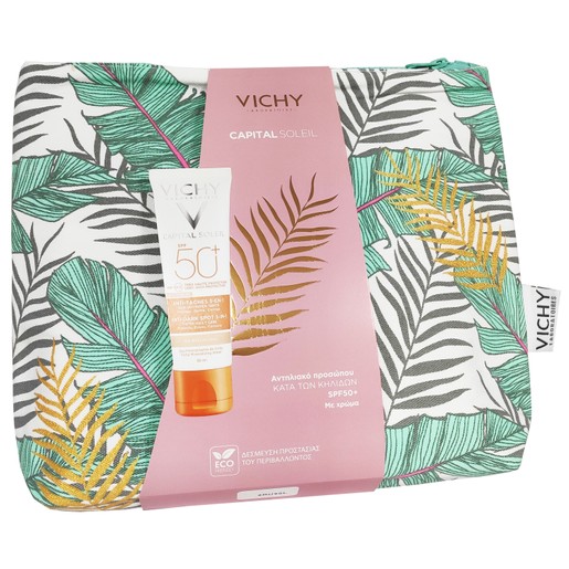 Vichy Promo Capital Soleil Spf50+ Cream 3 in1 Tinted Αnti Dark Spots 50ml & Δώρο Ισοθερμικό Νεσεσέρ