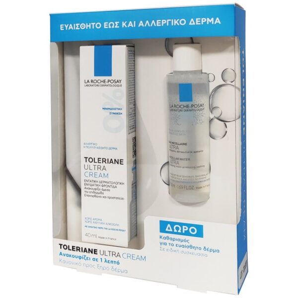 La Roche-Posay Πακέτο Προσφοράς Toleriane Ultra Face Cream 40ml & Δώρο Micellar Water Ultra για Πρόσωπο - Μάτια - Χείλη 50ml