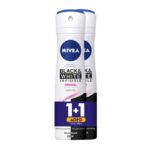 Nivea Deo Black & White Clear Invisible Spray Γυναικείο Αποσμητικό Κατά των Λευκών Σημαδιών 2x150ml 1+1 Δώρο