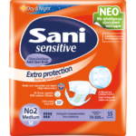 Sani Sensitive Extra Protection Day & Night Ειδικό Εσώρουχο μιας Χρήσης Σχεδιασμένο για Ακράτεια No2 Medium 70-100cm 15τμχ