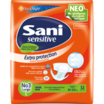 Sani Sensitive Extra Protection Day & Night Ειδικό Εσώρουχο μιας Χρήσης Σχεδιασμένο για Ακράτεια No3 Large 85-125cm 12τμχ