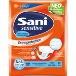 Sani Sensitive Extra Protection Day & Night Ειδικό Εσώρουχο μιας Χρήσης Σχεδιασμένο για Ακράτεια No4 Extra Large 100-150cm 10τμχ