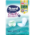 Sani Sensitive Lady Discreet With Cotton No3 Normal Σερβιέτες Ακράτειας με Βαμβάκι 16 Τεμάχια