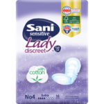 Sani Sensitive Lady With Cotton No4 Extra Σερβιέτες Ακράτειας με Βαμβάκι 16 Τεμάχια