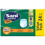 Sani Sensitive Pants No2 Value Pack Medium 80-120cm Ελαστικό Εσώρουχο Ακράτειας 24 Τεμάχια