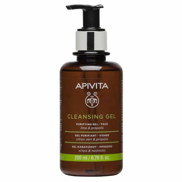 Apivita Purifying Cleansing Gel With Propolis & Lime Gel Καθαρισμού για Λιπαρές/Μικτές Επιδερμίδες με Κίτρο & Πρόπολη 200ml