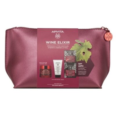 Apivita Promo Wine Elixir Αντιρυτιδική Κρέμα Σύσφιξης & Lifting Πλούσια Υφή 50ml & Cleansing Milk 50ml & Face Mask Grape 2x8ml