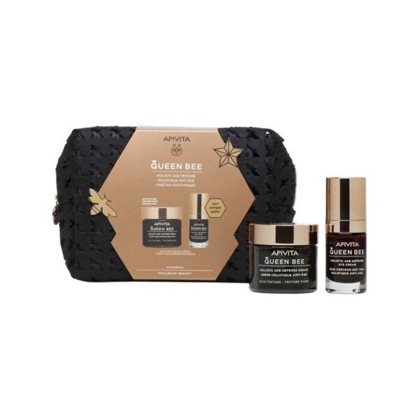 Apivita Set Queen Bee Κρέμα Νύχτας 50ml & Δώρο Queen Bee Κρέμα Ματιών Ολιστικής Αντιγήρανσης 15ml & Δώρο Νεσεσέρ