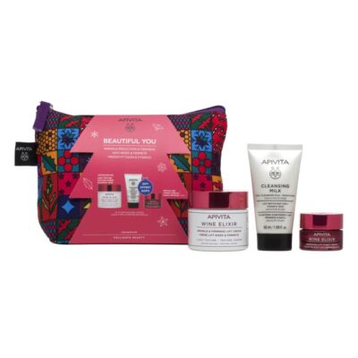 Apivita Beautiful You Wine Elixir Wrinkle Lift Light Day Cream 50ml & Δώρο Cleansing Milk 3 in 1