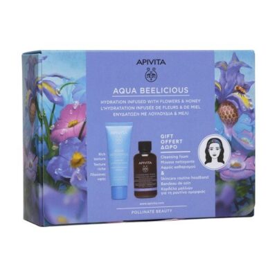 Apivita Πακέτο Προσφοράς Aqua Beelicius Cream Rich Texture 40ml & Δώρο Cleansing Foam Face & Eyes 75ml & Skincare Heandband